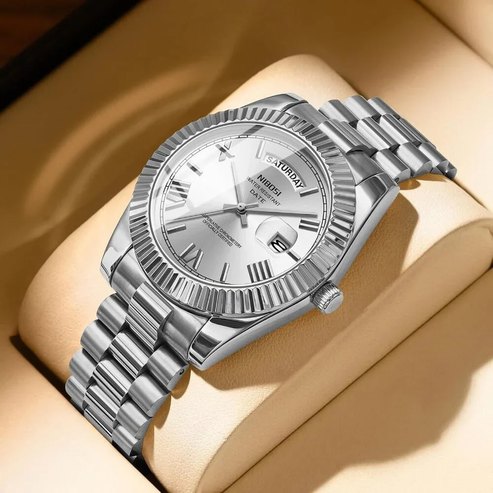 Men's Blue Stainless Steel Analog Classic Design Stylish Wrist Dressing Watch